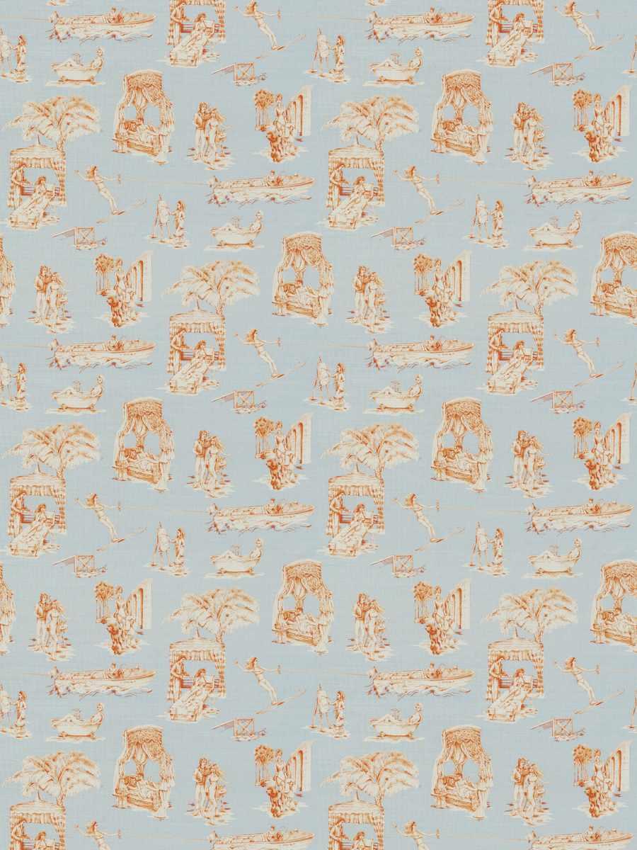 Uptown Toile – Bleu & Mandarine