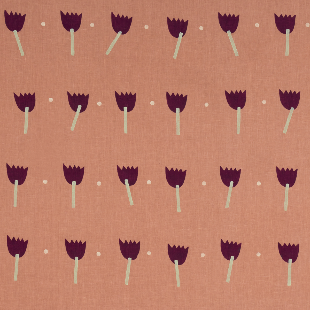 TULIP PLAY HAND BLOCK PRINT – VIOLET ON RUST