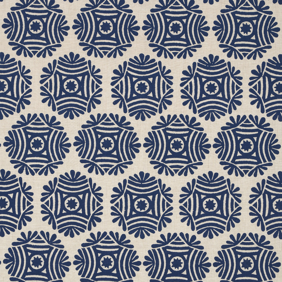 GILDED STAR BLOCK PRINT – NAVY ON NATURAL