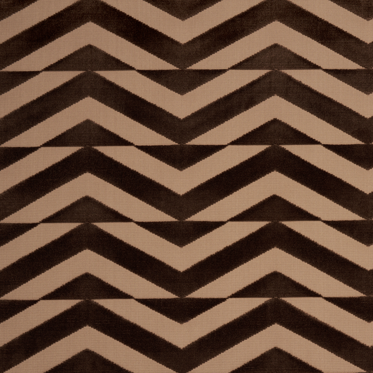 BROKEN CHEVRON CUT VELVET – BROWN ON CAMEL