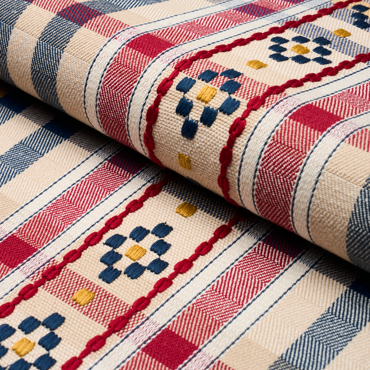 HUTTON HAND WOVEN CHECK – ROUGE & NAVY