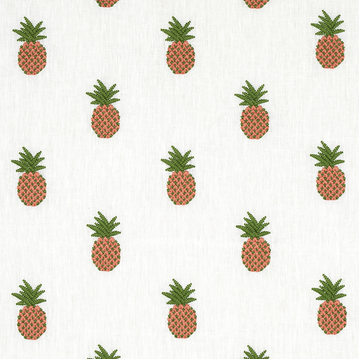 PINEAPPLE EMBROIDERY – APRICOT ON IVORY