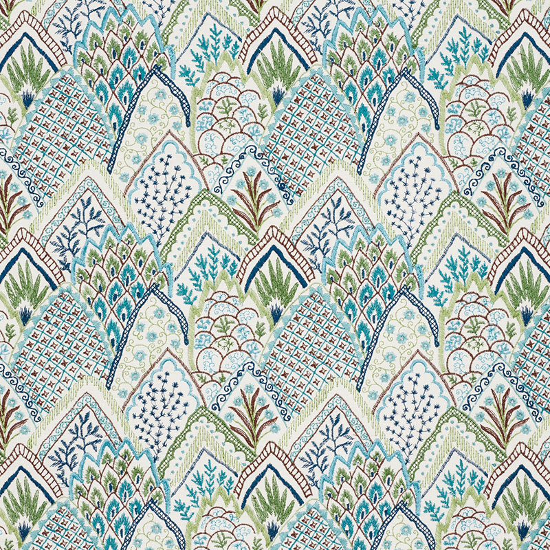 ALBIZIA EMBROIDERY – BLUE & GREEN