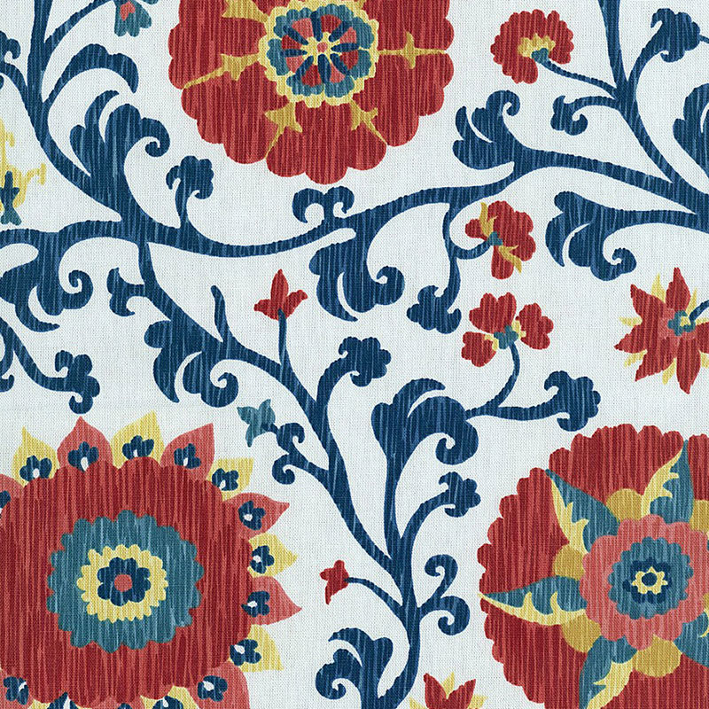 FERGANA EMBROIDERY PRINT – PRUSSIAN