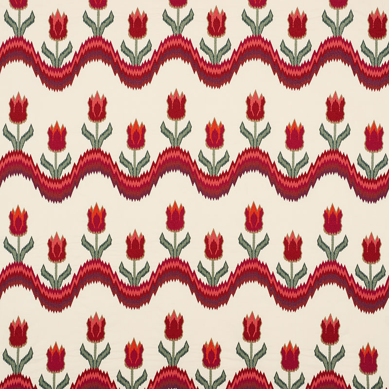 TULIP FLAMESTITCH EMBROIDERY – VERMILION