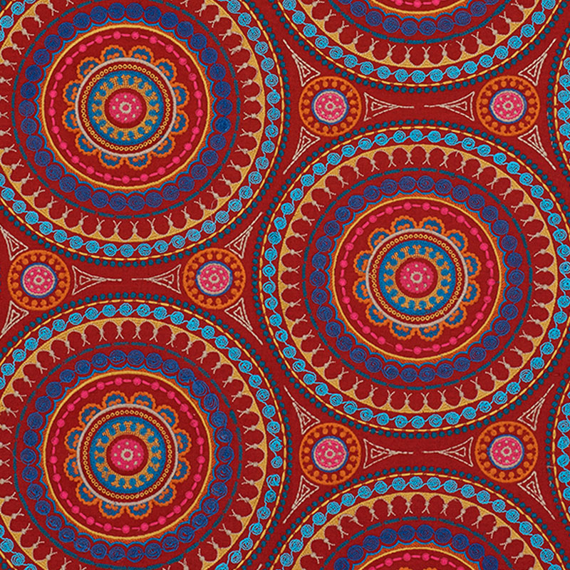 IDRIS EMBROIDERY – RED & MULTI