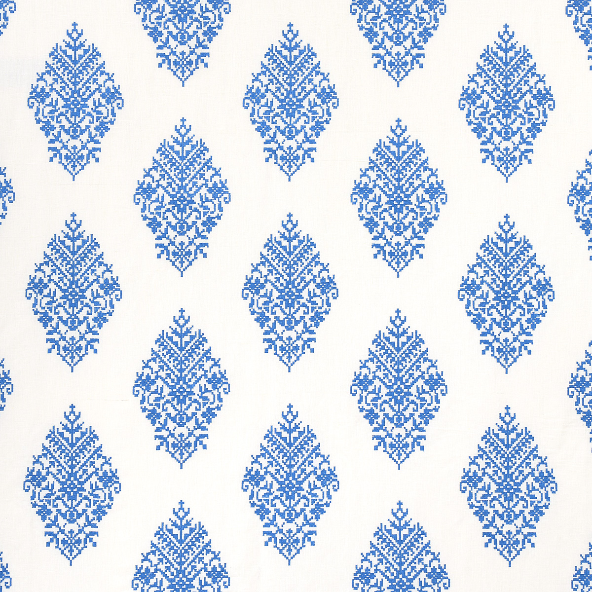 ZINDA EMBROIDERY – BLUE ON IVORY