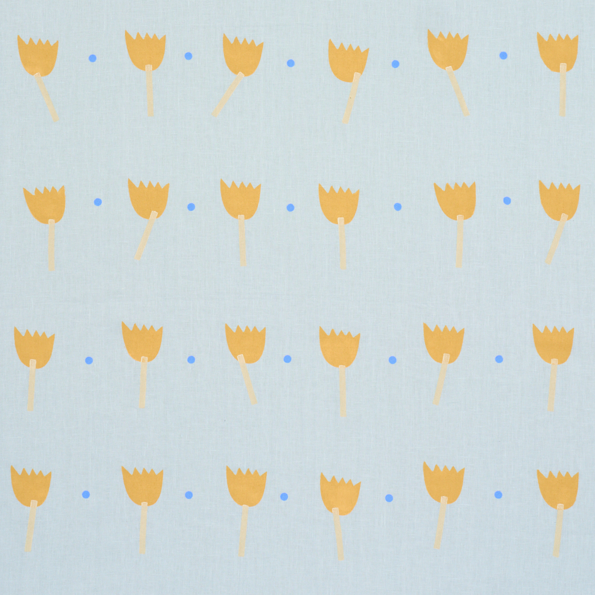 TULIP PLAY HAND BLOCK PRINT – OCHRE ON SKY