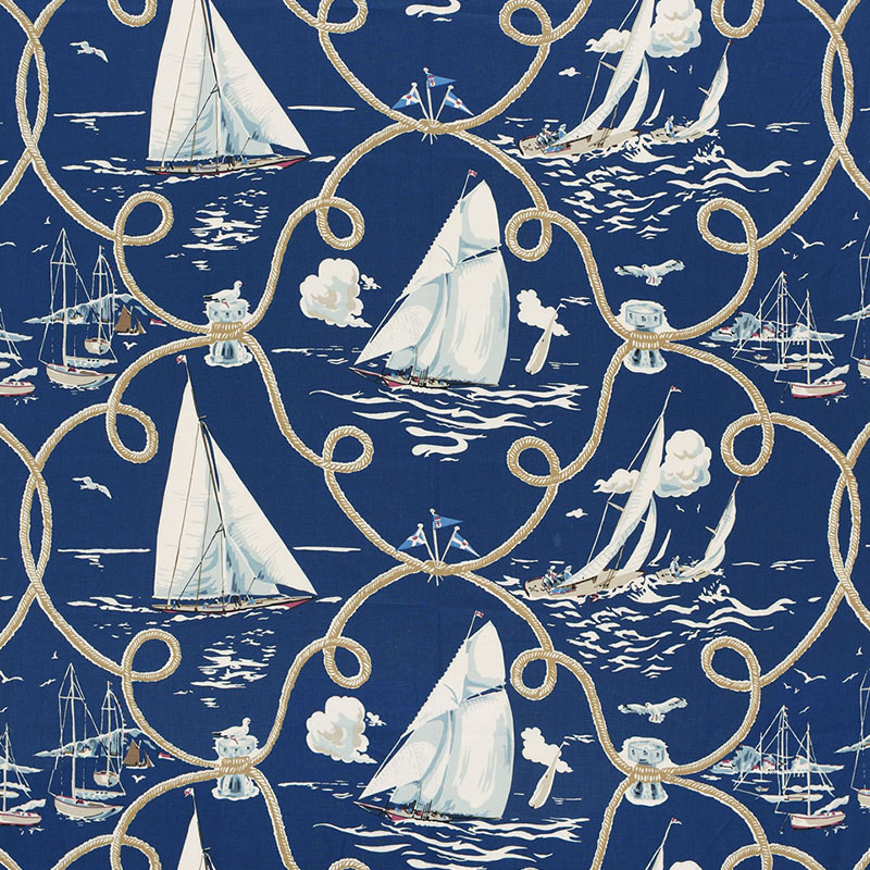 SUMMER REGATTA LINEN PRINT – NAVY