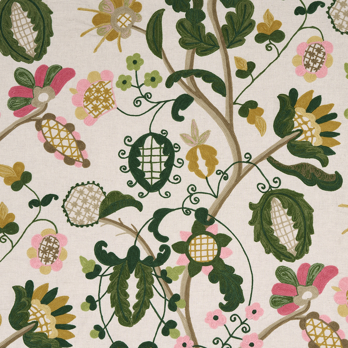 MANDEVILLA EMBROIDERY – PINK & GREEN