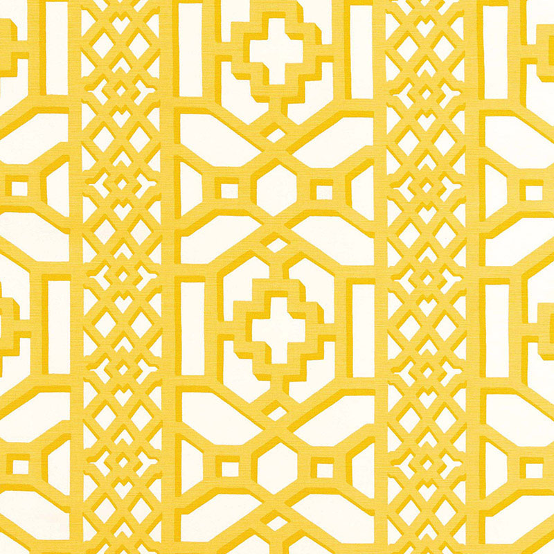 ZANZIBAR TRELLIS CHINTZ – CANARY