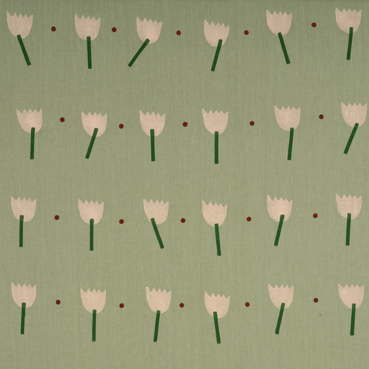 TULIP PLAY HAND BLOCK PRINT – PEACH ON SAGE