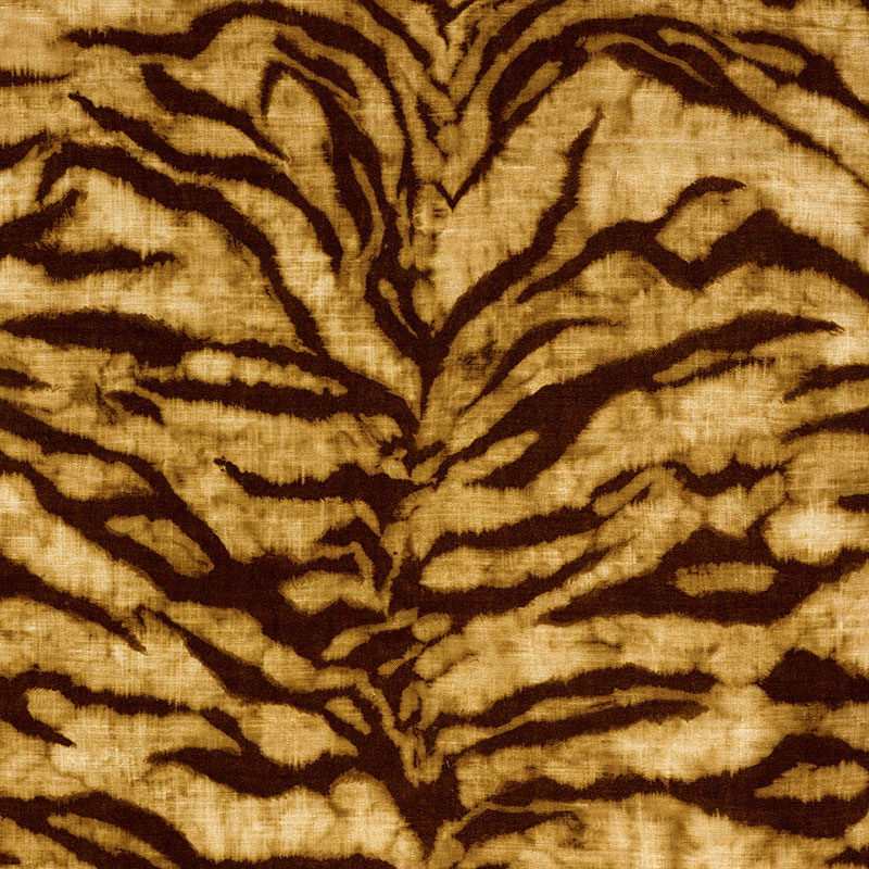 TIGRE LINEN PRINT – GOLDEN BROWN