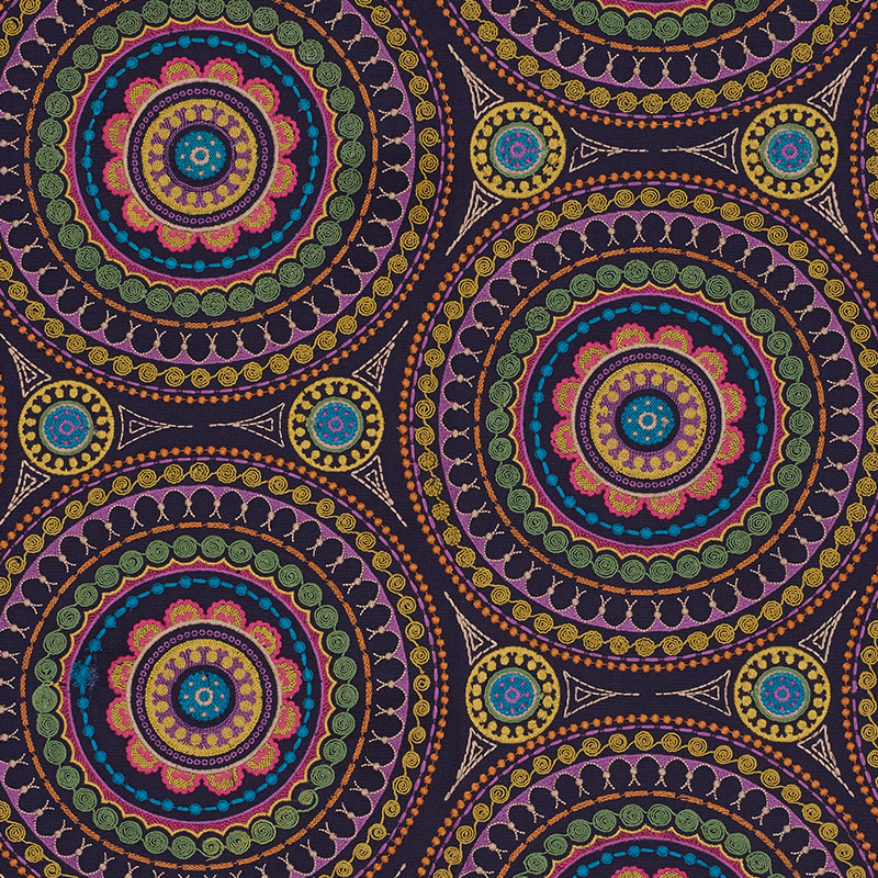 IDRIS EMBROIDERY – NAVY & MULTI