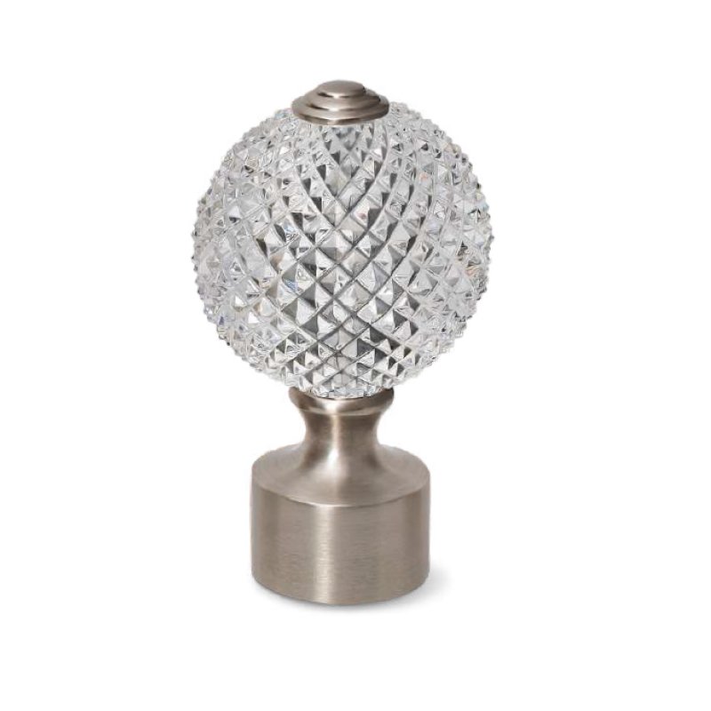Etched Crystal Globe Finial C