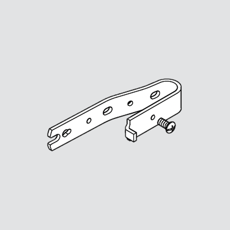 Overlap arm for click on stiffener w screw